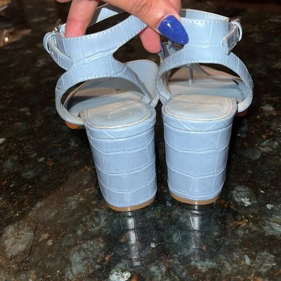 Calvin Klein Light Blue Block Sandals - Picture 7 of 10